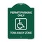 Signmission Accessible Permit Parking Tow-Away Zone, Green & White Aluminum Sign, 18" x 24", GW-1824-24354 A-DES-GW-1824-24354 - alternate 1